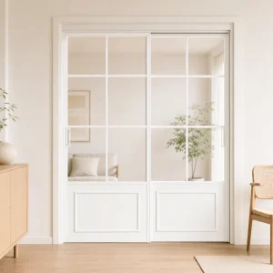 Narrow Bezel Aluminum Sliding Glass Door with Sound Insulation for Bedroom, Living Room, Balcony, or Interior Partition