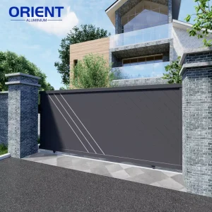 New Design Automatic Aluminum Swing Gate Aluminum Courtyard Villa Main Gate Customized Sliding Gate