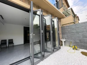New Design Custom Modern Exterior Balcony Folding Double Glass Doors Sliding Swing Aluminium Door