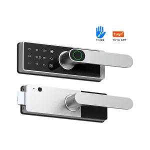 No Drill Smart Handle Lock Fingerprint Password IC Card WiFi Cloud Support Grade Security Office Single Glass
