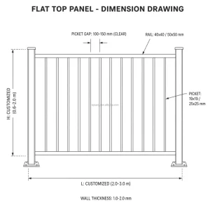 Non-Climbable Pool Fencing Powder Coated Black 1200mm Self Closing Gate Garden Villa Custom Size AS1926 Compliant Pool Fence