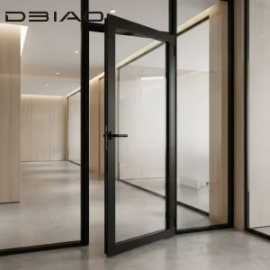 Non-Thermal Break Aluminum Swing Front Door Insulated Soundproof Glass Panel for Home Office Hotel Bedroom Villa