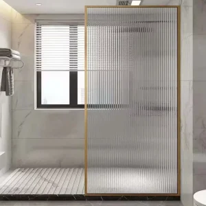 Nordic Style Transparent Tempered Glass Stainless Steel & Aluminum Alloy Partition Screen Textured Glass