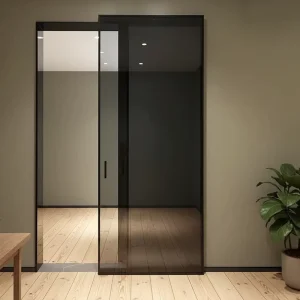 North American Heavy-Duty Slim-Frame Sliding Glass Door Mechanism for Cabinet and Partition