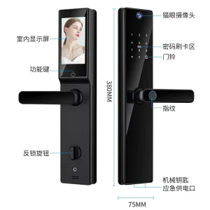 OEM Smart Lock Fingerprint Keypad Video Peephole One-Key Remote Unlocking Smart App Model S819-2max