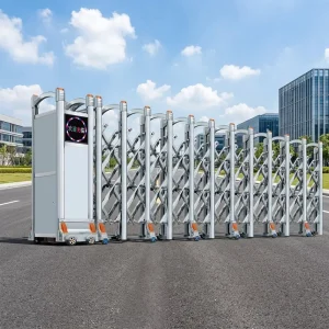 OEM Stainless Steel Automatic Retractable Folding Gate Industrial Entrance Security Gate for Factory Warehouse Villa