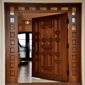 OEM Tempered Solid Wood Door, Traditional Chinese Style, 1 Set, Customized Size