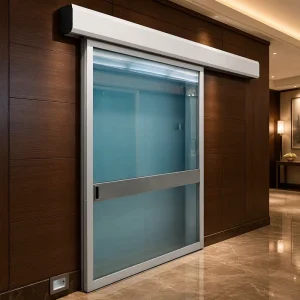 Office Hospital Automatic Sliding Tempered Glass Door Nylon Screen 1000*2100mm
