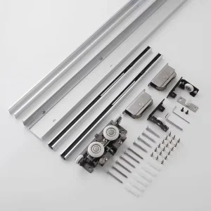 Office Kitchen Bathroom Soft Close Silent Hanging Pulley Roller System Invisible Track Ghost Sliding Door Hardware