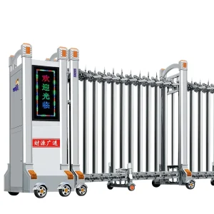 Outdoor Aluminum Alloy Automatic Electric Telescopic Retractable Sliding Gate with Remote Control