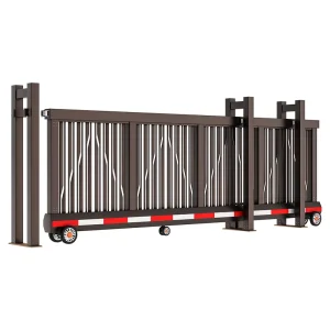 Outdoor Aluminum Alloy Electric Telescopic Sliding Security Gate for School and Factory Access