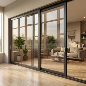Outdoor Aluminum Alloy Entrance Door, Waterproof Broken Bridge Lift-and-Slide, Wind-Resistant, Typhoon-Resistant, Soundproof, Heat-Resistant