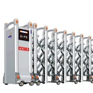 Outdoor Aluminum Alloy Telescopic Retractable Automatic Electric Sliding Security Gate with Remote Control