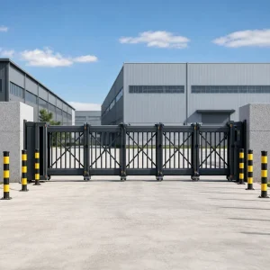 Outdoor Aluminum Suspended Floating Cantilever Driveway Gate, Remote-Control Automatic Electric Gate