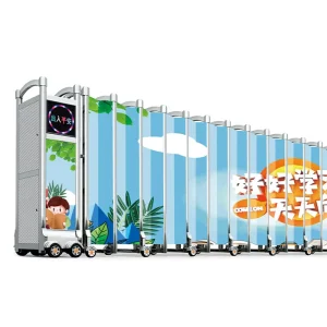 Outdoor Automatic Electric Retractable Telescopic Aluminum Alloy Security Sliding Gate for Parking Lot