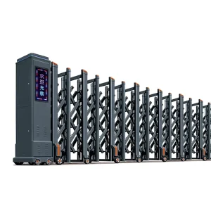 Outdoor Automatic Electric Retractable Telescopic Aluminum Alloy Sliding Gate for Parking Lot Access