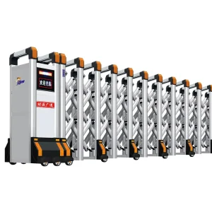 Outdoor Automatic Telescopic Sliding Gate Aluminum Alloy Electric Gate for Factory Access