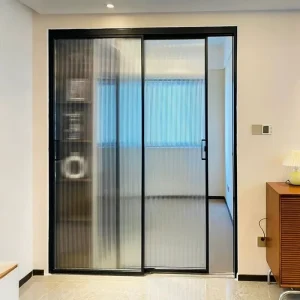Outdoor Double Tempered Glass Aluminum Alloy Folding Sliding Balcony Door