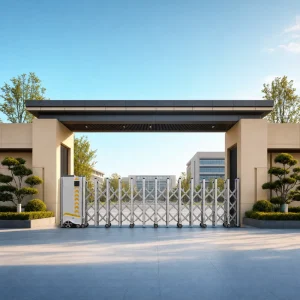Outdoor Electric Telescopic Retractable Gate in Aluminum or Stainless Steel for Factory or Villa