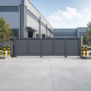 Outdoor Heavy-Duty Modern Aluminum Telescopic Sliding Security Gate, Automatic Sectional Fencing Gate