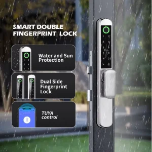 Outdoor IP65 Waterproof Stainless Steel Smart Door Lock with Fingerprint, Card, Key, and Smartphone Unlock