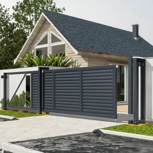 Outdoor Louvre Automatic Cantilever Sliding Gate for Driveway