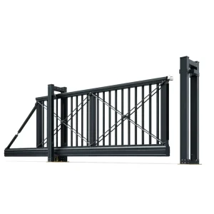 Outdoor Metal Automatic Heavy-Duty Cantilever Sliding Gate for Entrance, Driveway, Industrial Use