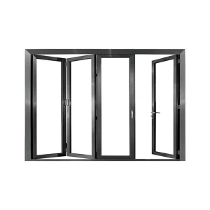 Outdoor Patio Balcony Sliding Bi-Fold Door Residential Tempered Glass Horizontal Folding Door