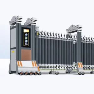 Outdoor Security Stainless Steel Electric Collapsible Folding Retractable Composite Driveway Gate