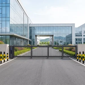Outdoor Trackless Aluminum Alloy Electric Telescopic Sliding Security Gate for School Entrance