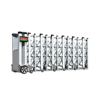 Outdoor Warehouse Driveway Security Gate with Automatic Accordion Expandable Telescopic Sliding Fence
