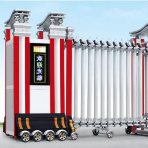 Outdoor Waterproof Anti-Theft Modern Aluminum Alloy Electric Retractable Sliding Gate for Warehouses, Villas, and Courtyards
