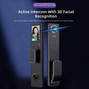 Outdoor Waterproof WiFi Smart Door Lock with Face, Fingerprint, and Palmprint Recognition, Video Intercom, App Control, 6068 Mortise