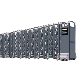 Outdoor Windproof Electric Folding Fence Gate with Automatic Sliding Door