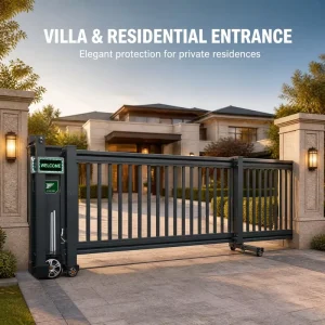 Outdoor Wireless-Controlled Aluminum Electric Retractable Sliding Gate for Entrance