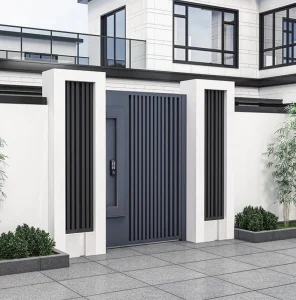 Outsingle Door Aluminum Courtyard Gate with Modern Design for Villa Entry Privacy