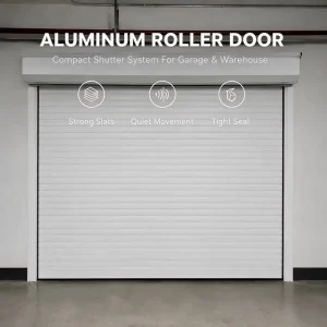 Overhead Garage Aluminum Roller Shutter with Manual Crank Emergency Release for Power Outages