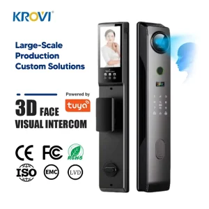 PR08 Automatic Smart Door Lock with 3D Face Recognition for Wood Doors
