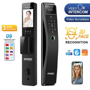 PR12 Fully Automatic 3D Face Recognition Biometric Fingerprint WiFi Smart Door Lock