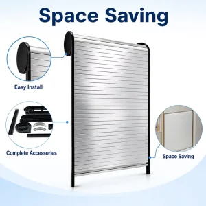 PVC ABS Tambour Door Kit for RV Camper Van Bathroom Shower Cabinet with Mounting Track