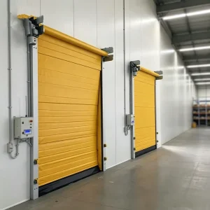 PVC Insulated Roller Shutter Door for Cold Chain Storage and Food Processing, Fast Automatic Opening Control System