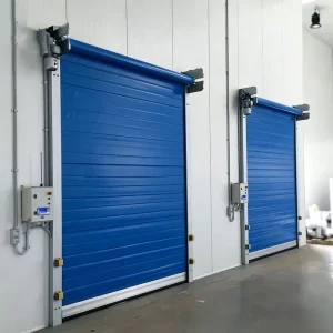 PVC Insulated Roller Shutter Door for Food Processing and Cold Storage, Fast Opening, Double Roller Lifting