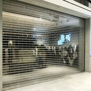 PVC Roller Shutter Door with High Light Transmittance and Soundproofing for Commercial, Supermarket and Retail Stores