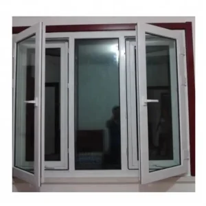 PVC UPVC Casement Windows Outward Swing Double Glazed Glass Window With Mosquito Mesh for House