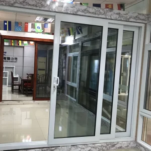 PVC/UPVC Conch-Frame Tempered Glass Sliding Balcony Door for House