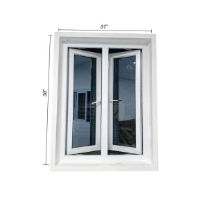 PVC UPVC Swing Windows for Bahamas With Plastic Frame for Living Room Balcony Horizontal Opening