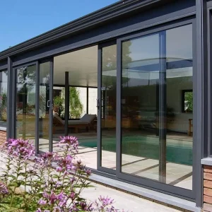 Panoramic Aluminum Alloy Glass Sliding Door for Interior Kitchen Garden Use with Fire Prevention