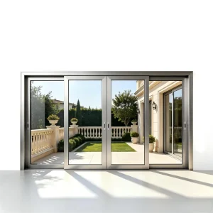 Panoramic Sliding Glass Door Double Tempered Glass Aluminum Frame Modern Sound Insulation Villa Exterior Garden Balcony