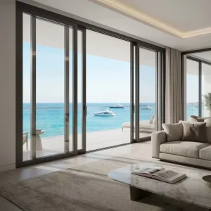 Panoramic Slim Frame Lift Slide Patio Door Premium Aluminum Thermal Break Double Glazed Postmodern Luxury Hotel Exterior