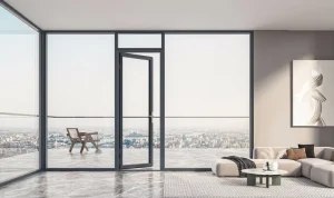 Patio Door with Large Glass Panel Thermal Break Aluminum Swing Door for Outdoor Balcony